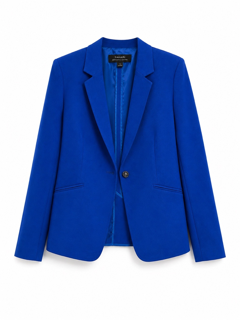 Tahari Cobalt Blue Tailored Single-Button Blazer